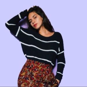 Blue & White Striped Knit Sweater